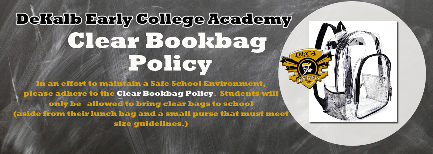 DECA Clear Bookbag Policy